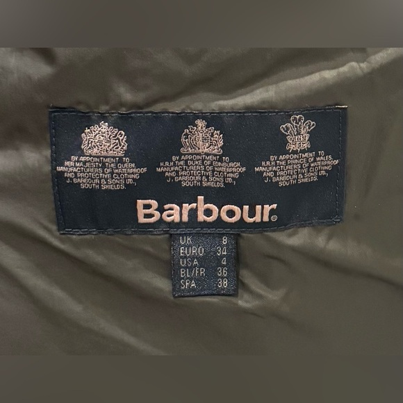 NWTs Barbour Cavalry Polarquilt Jacket. Olive. Size 4 US - Picture 8 of 11